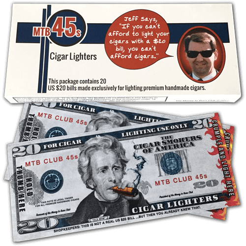 Money to Burn Club, MTB 45s, $20 Novelty Cigar Lighters Box with 2 $20 Bills