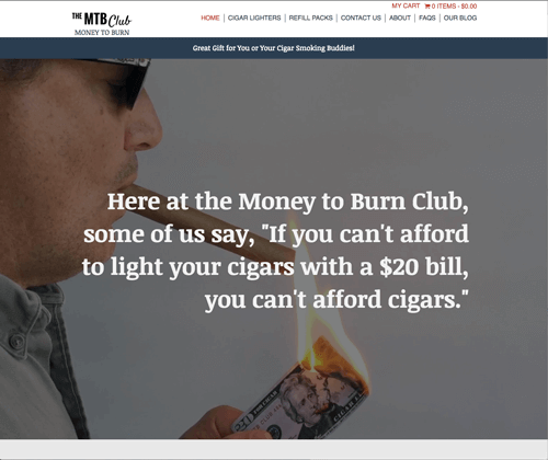 Cover of the money to burn website